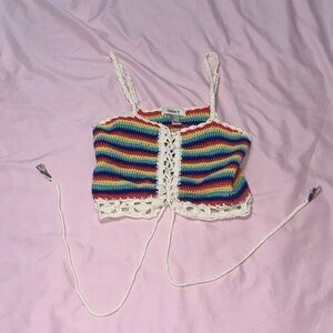Forever 21 Multicolor Crochet Top